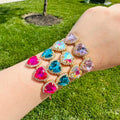 CRYSTAL HALO HEART ADJUSTABLE BRACELET