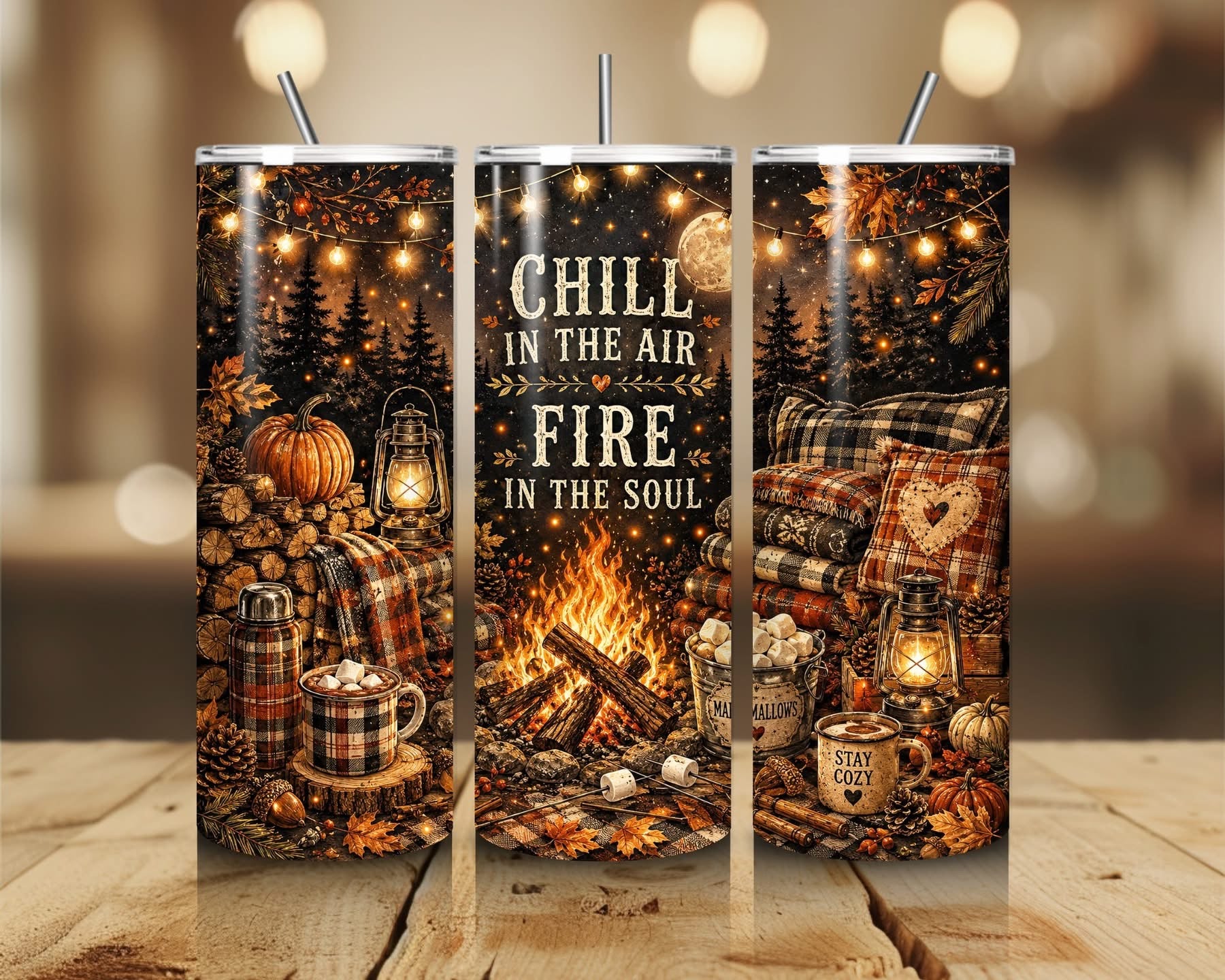 FALL THEMED 20 OZ TUMBLERS - BRAND NEW drinkware