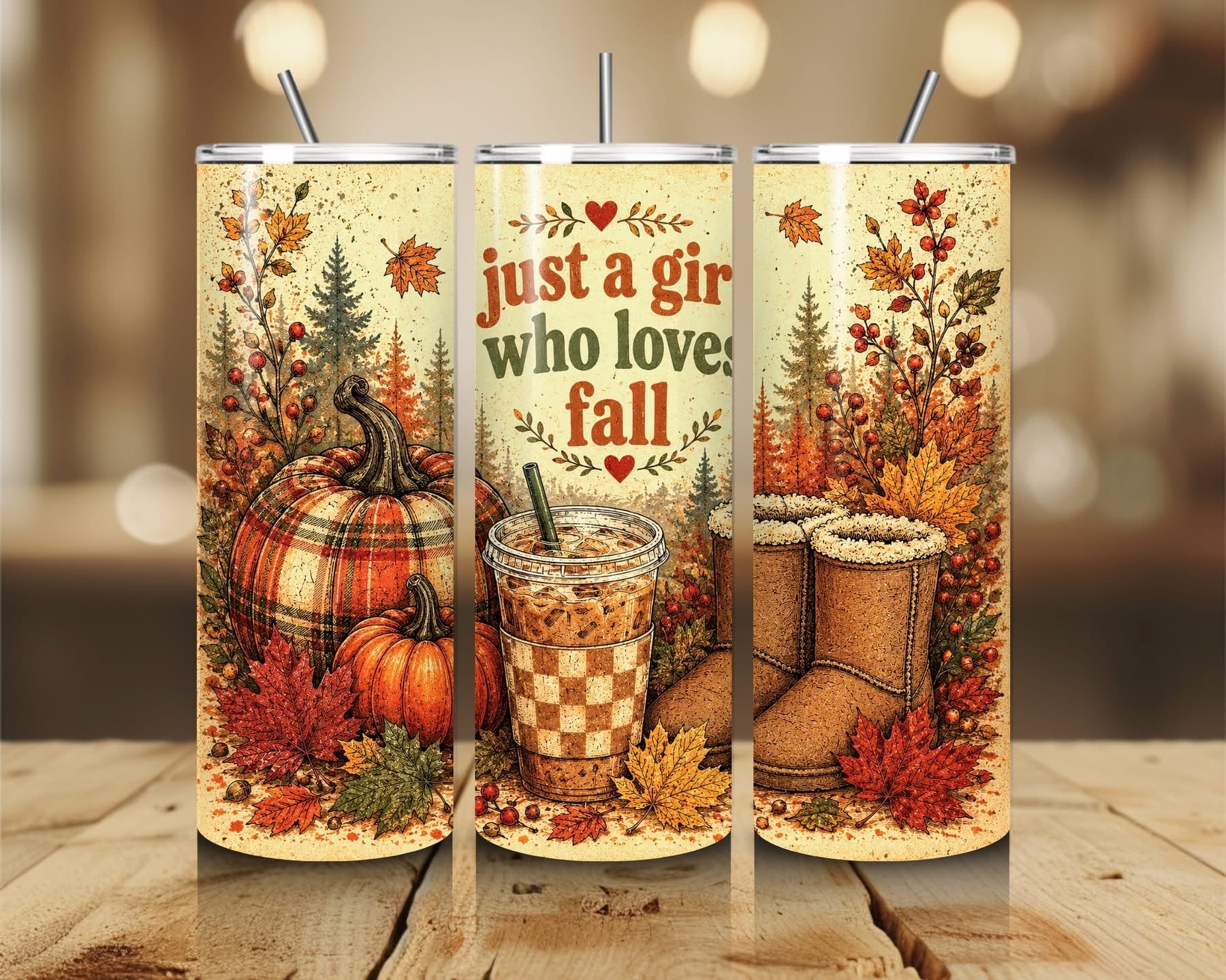 FALL THEMED 20 OZ TUMBLERS - BRAND NEW drinkware