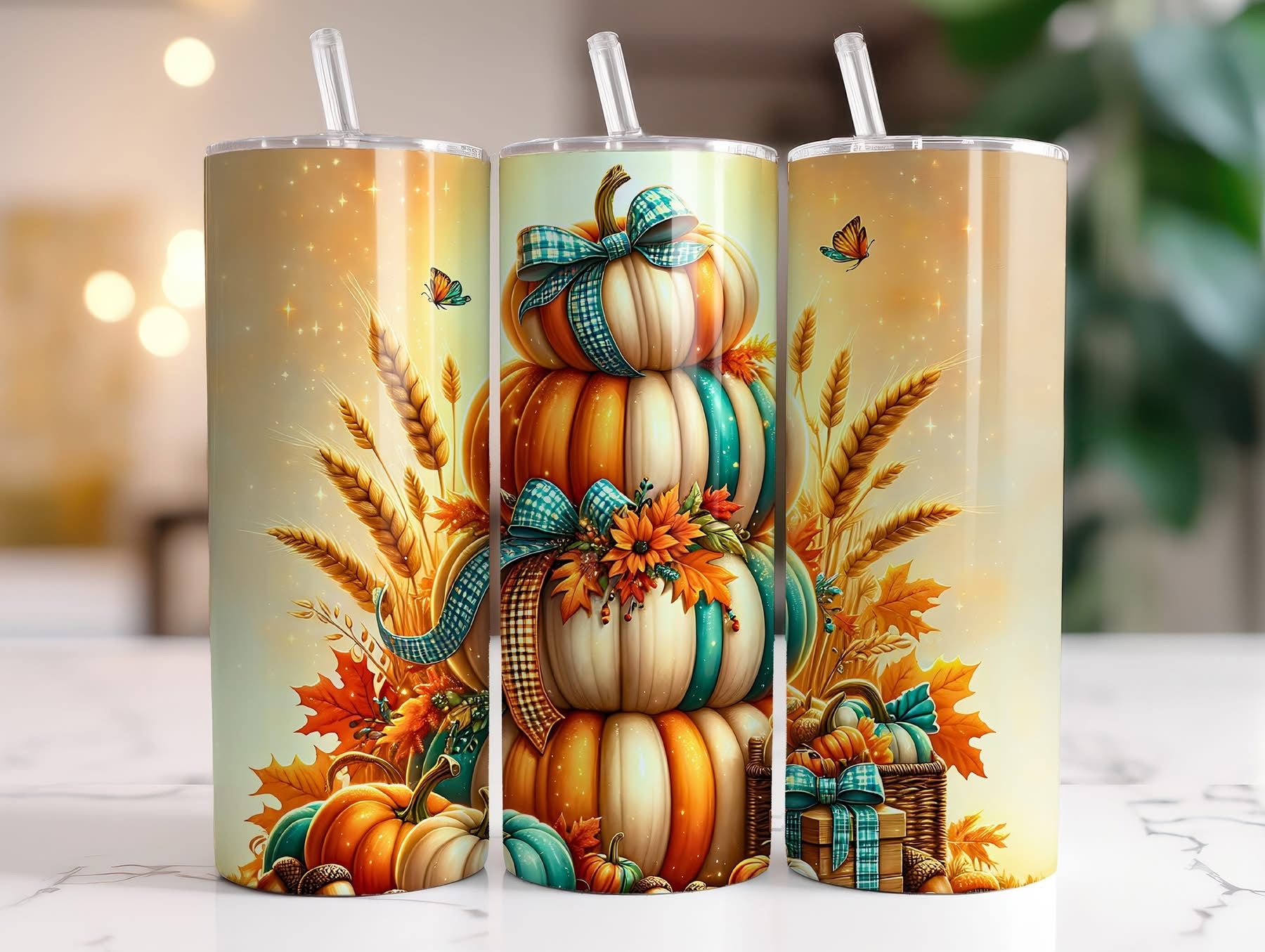FALL THEMED 20 OZ TUMBLERS - BRAND NEW drinkware