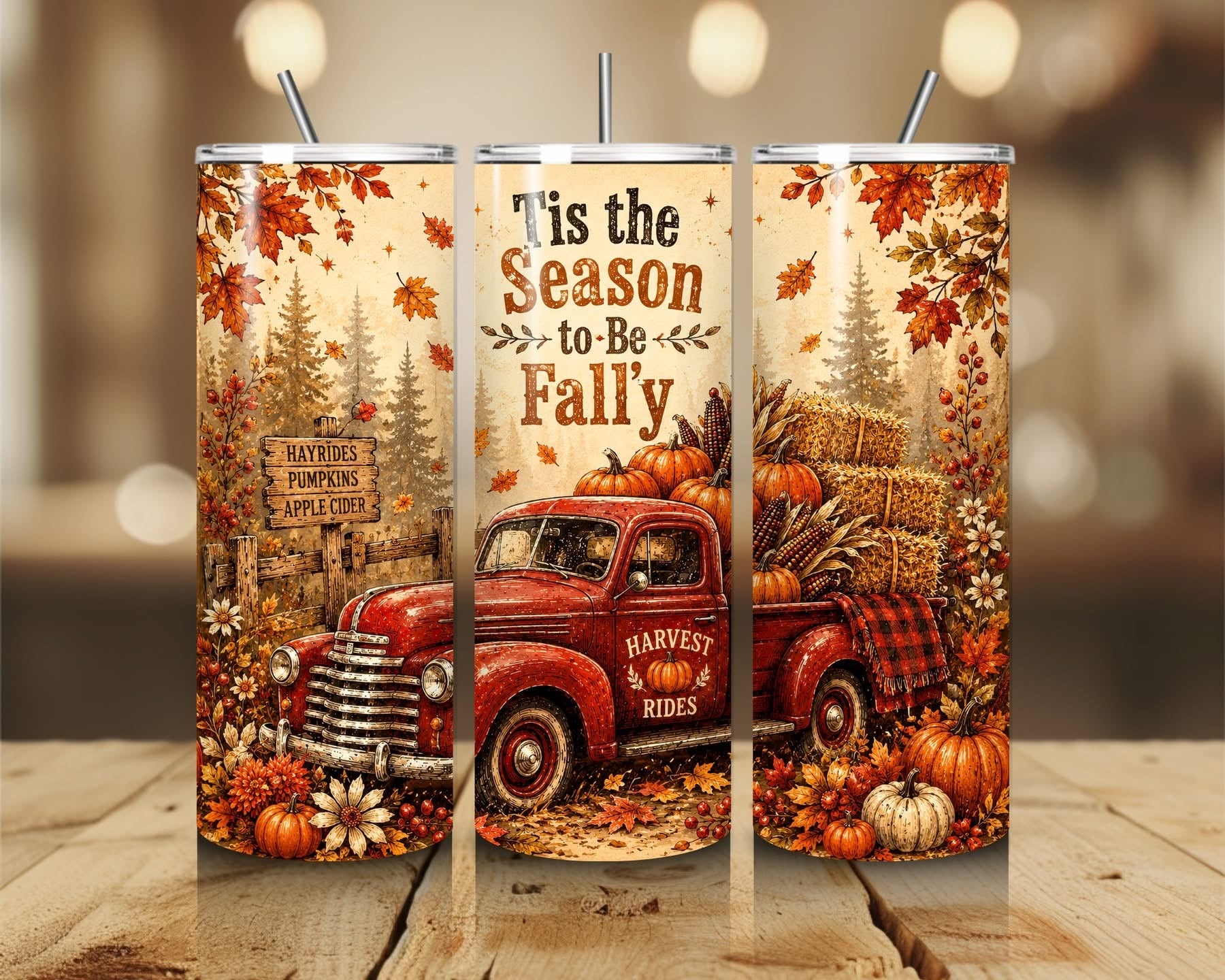 FALL THEMED 20 OZ TUMBLERS - BRAND NEW drinkware