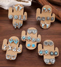 WESTSERN THEMED TURQUOISE EARRINGS - SENT RANDOM AS SHOWN IN THE PICTURE