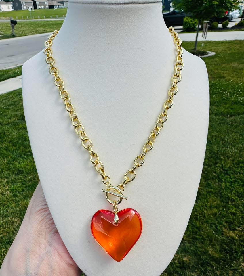 PRISM HEART TOGGLE NECKLACE - 5 COLORS Necklace