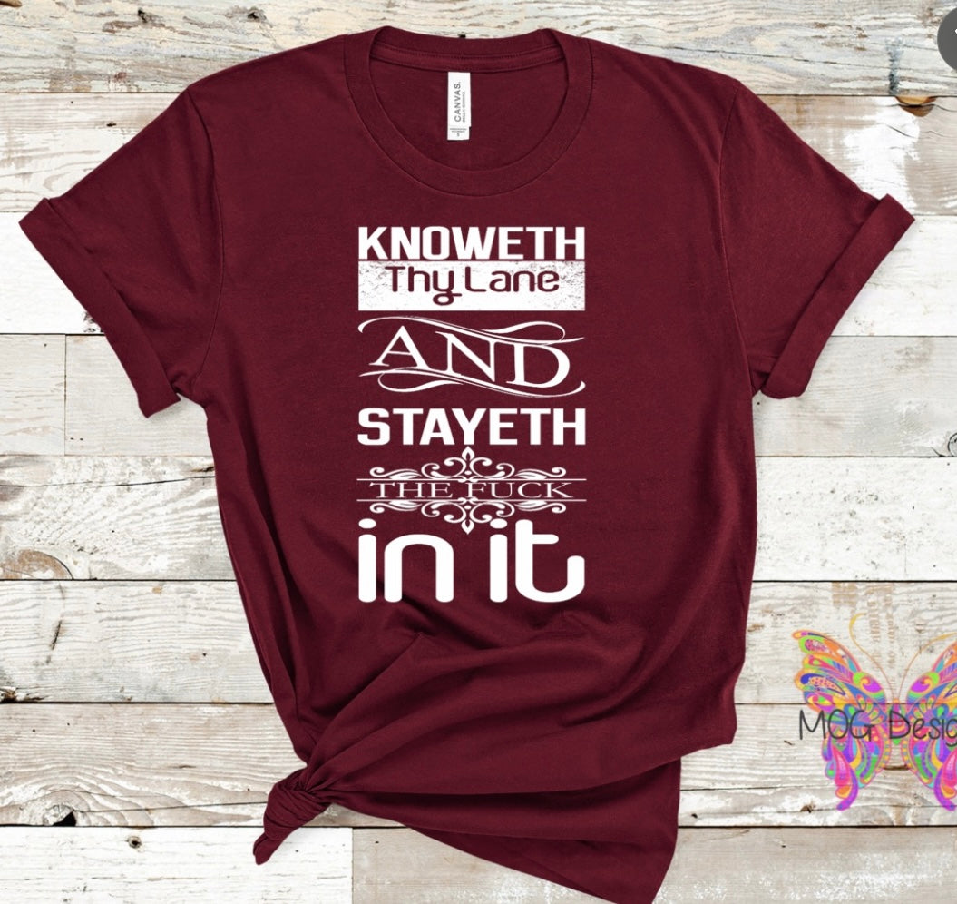 KNOWTH THY LANE CUSTOM GRAPHIC TOP