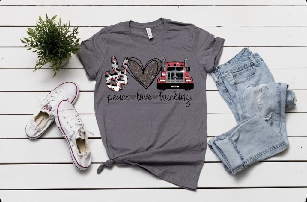 PEACE LOVE TRUCKING CUSTOM GRAPHIC TOP