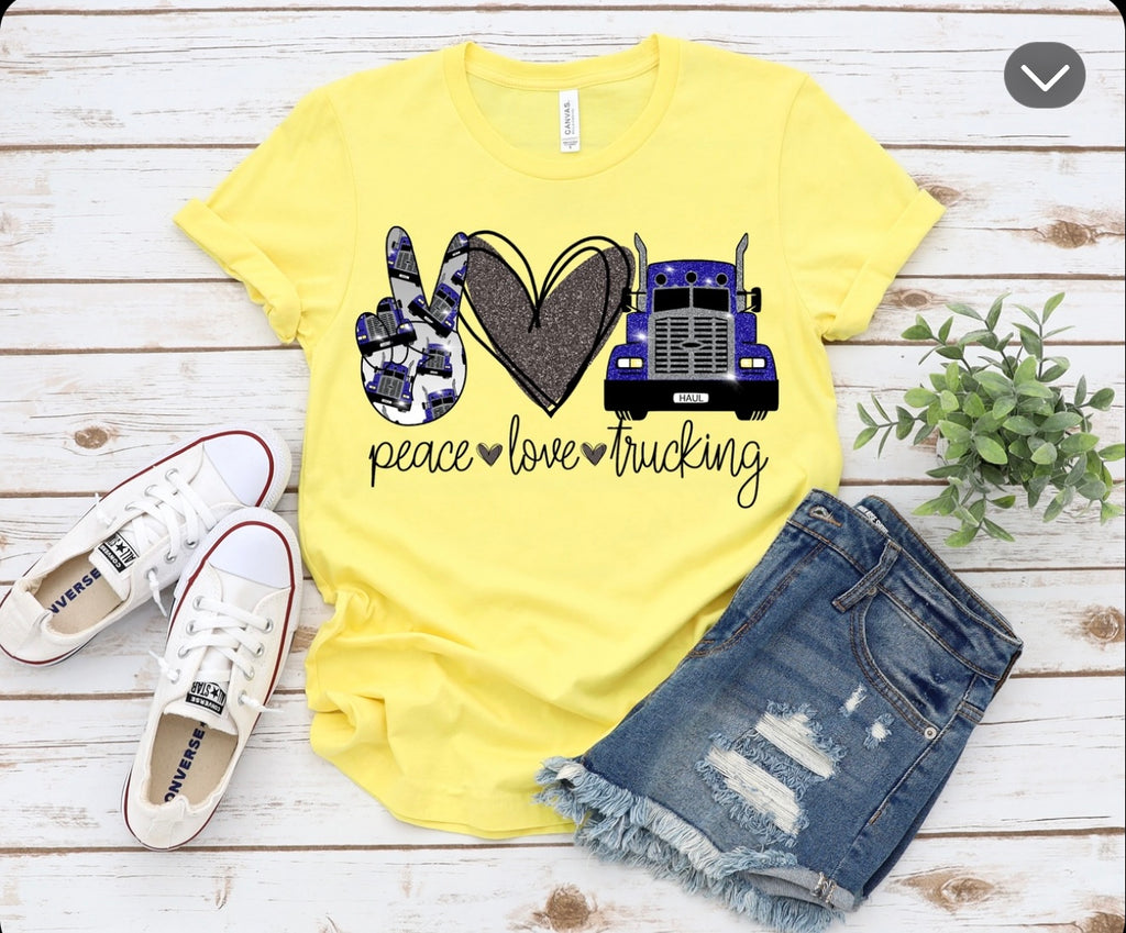 PEACE LOVE TRUCKING CUSTOM GRAPHIC TOP