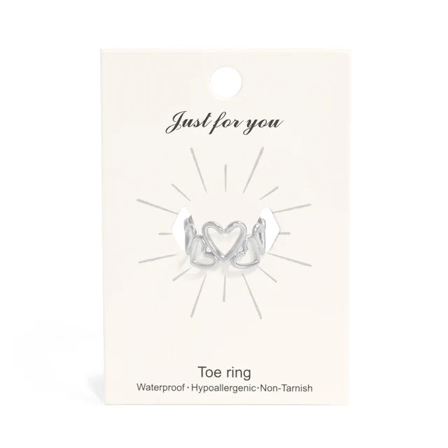 STAINLESS STEEL HEART TOE RING - GOLD AND SILVER READY TO SHIP TOE RING