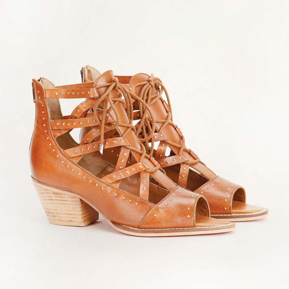 Loyal West Lace Up Booties In Calfskin Boots & Booties