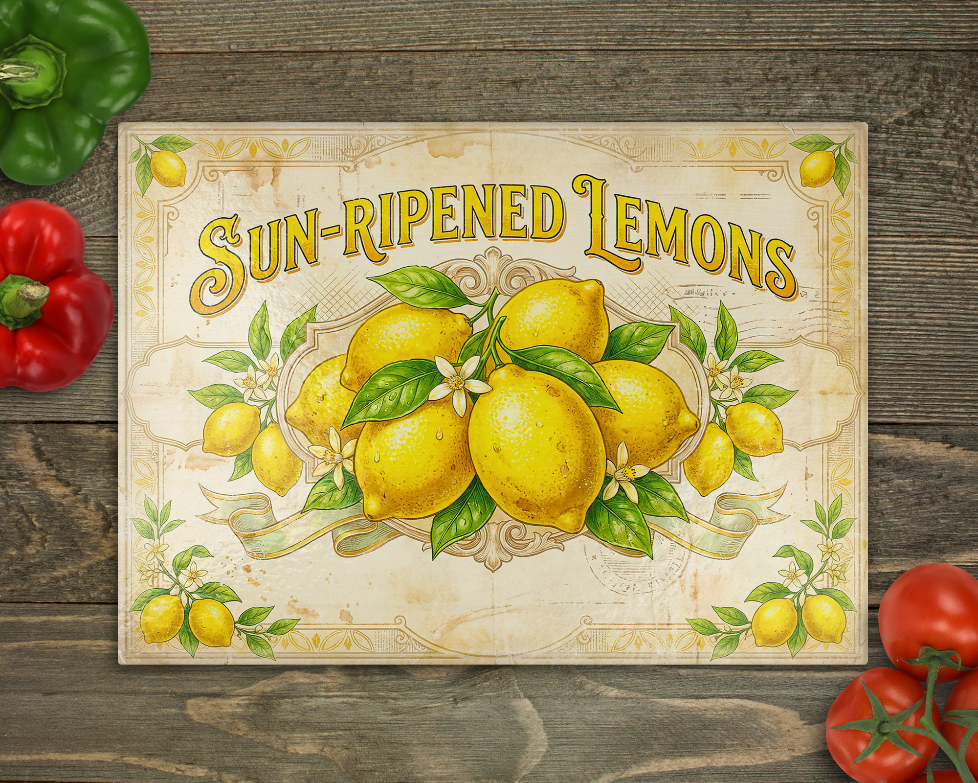 Lemons Glass Cutting Board cutting board