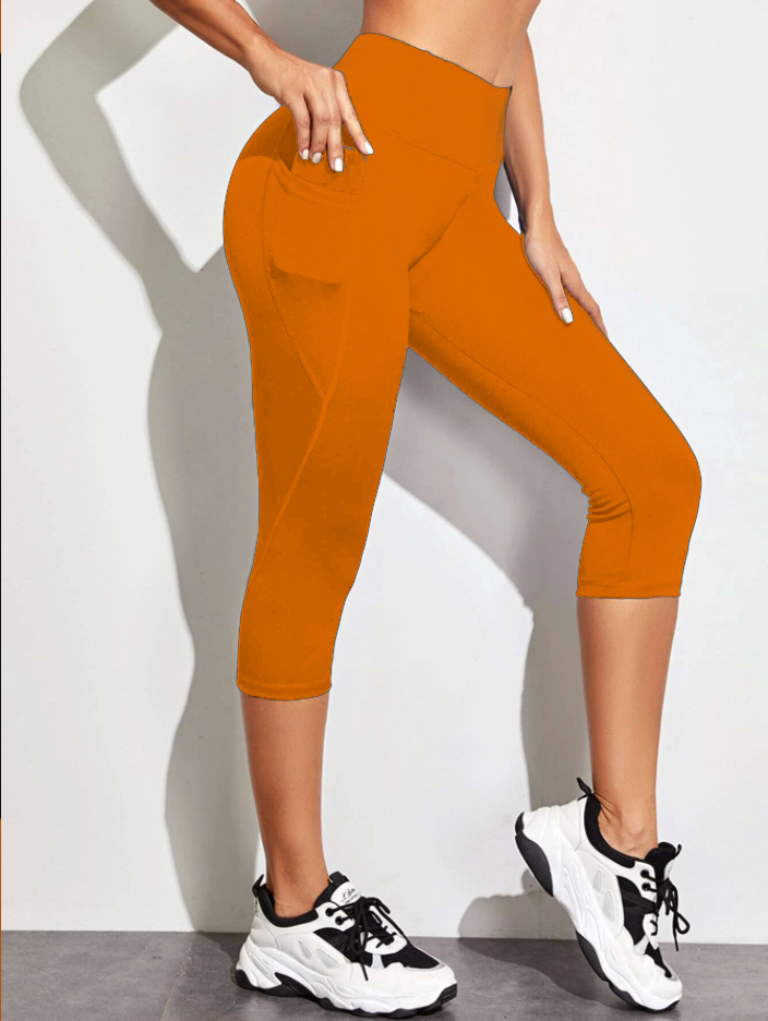 BURNT ORANGE- POCKET CAPRI- 2 OPTIONS capri