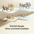 OCEAN THEME BANGLE - STARFISH IN YOUR CHOICE OF GOLD OR SILVER bracelet