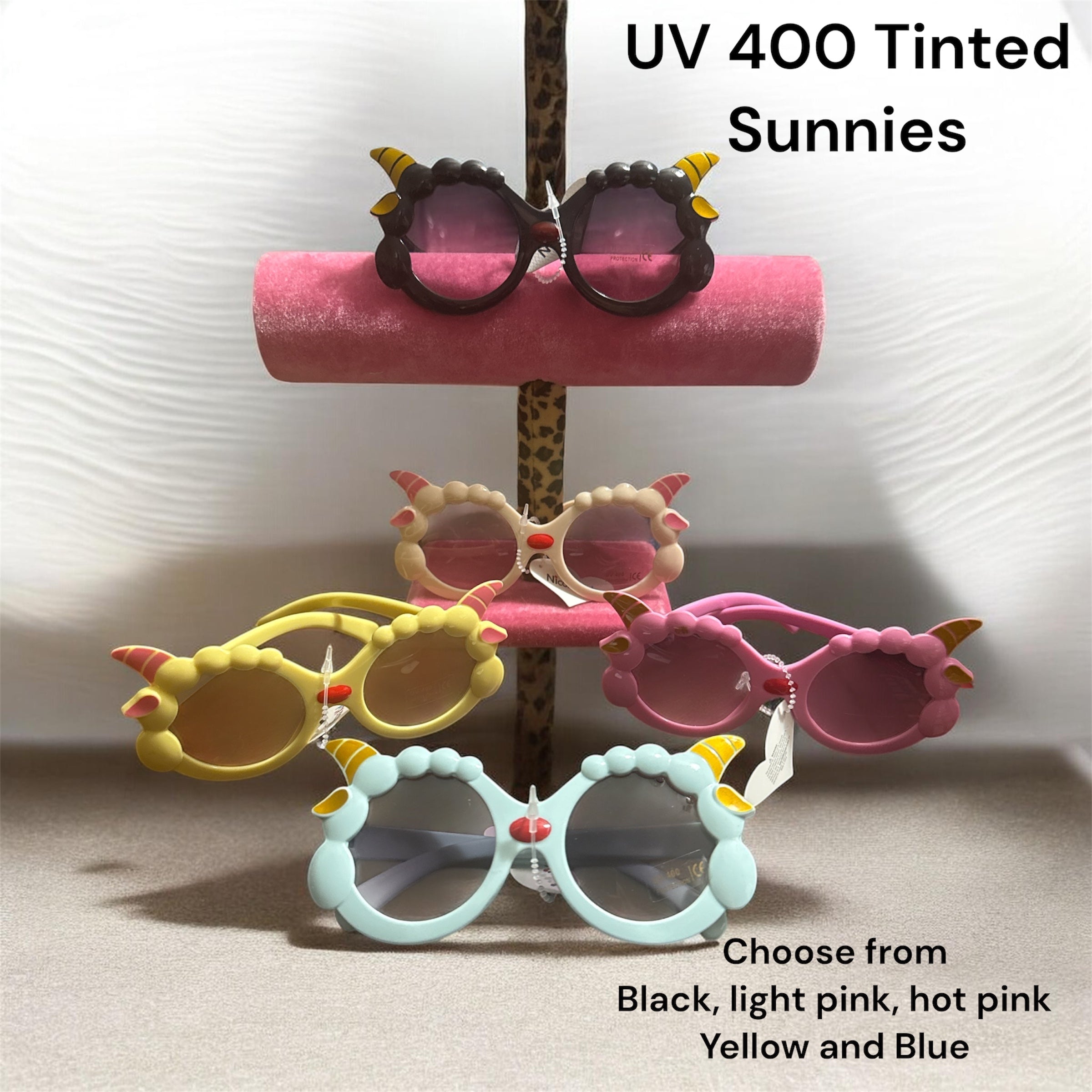 These quality sunnies are perfect for the kiddos! They are tinted and protected with UV400. Great colors to choose from, grab these for the little ones todaay
