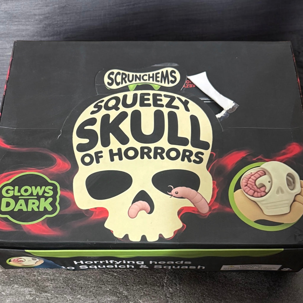 squishy skull glows in the dark