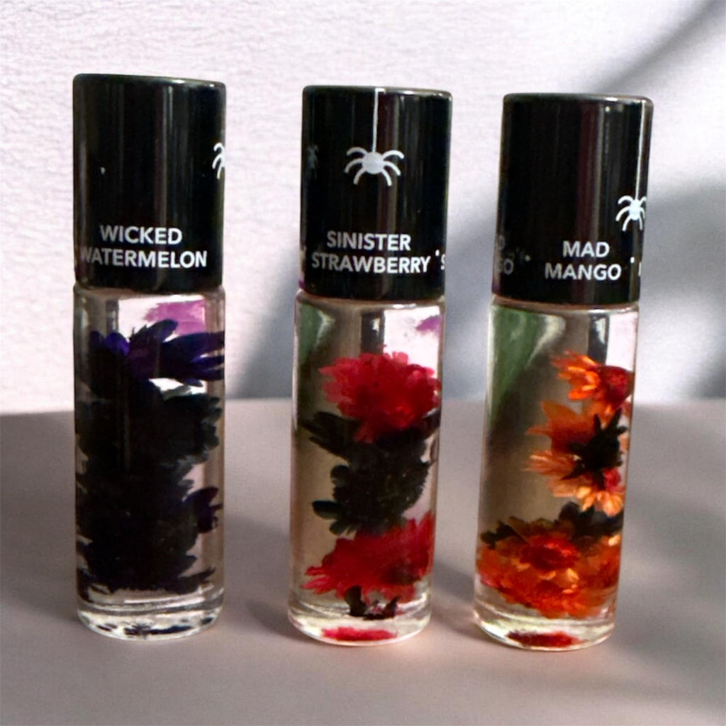 BLOSSOM ROLL-ON LIP GLOSS IN 3 SPOOKY FORMULAS