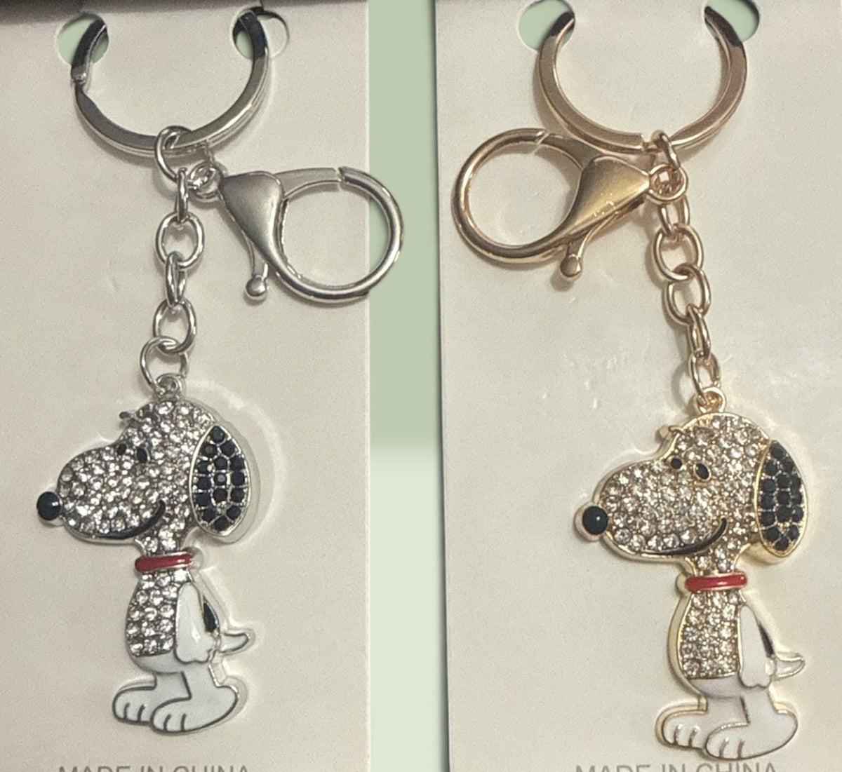 SNOOPY FROM PEANUTS AND THE GANG KEYCHAINS - SILVER AND GOLD Keychains