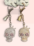 FUN AND BLINGY AND BOO-GIE SKULLS AND GHOSTS | KEYCHAINS OR PURSE CHARMS IN GOLD OR SILVER Keychain