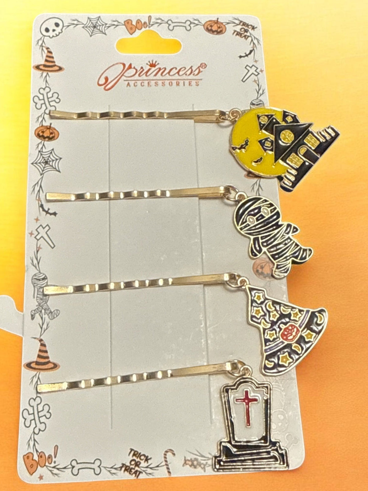 Halloween hair accessory clips with dangling charms