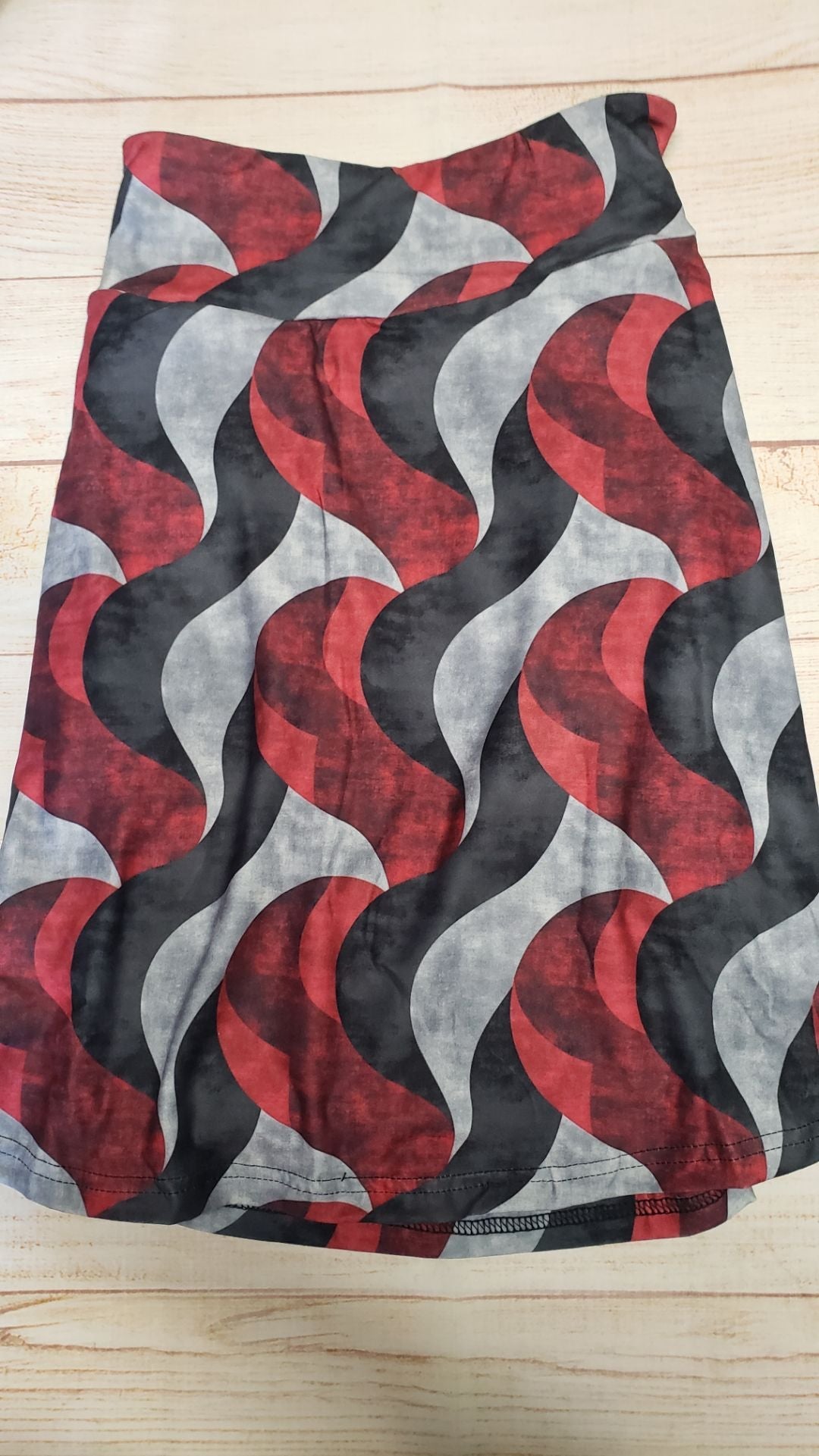 Burgundy, Black, and Grey Waves capris and skorts with pockets