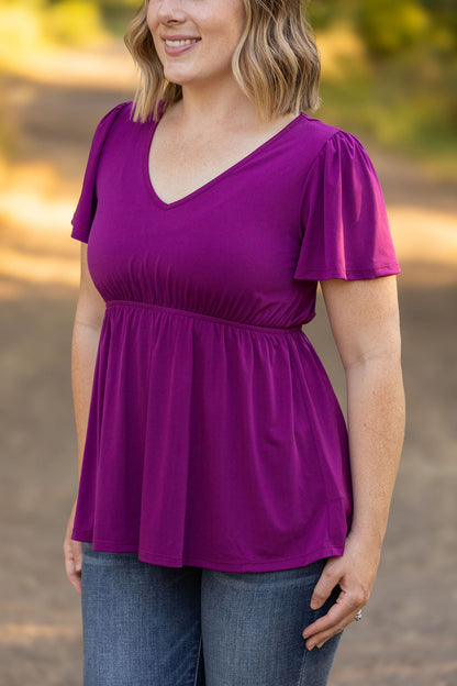 IN STOCK Emery Ruffle Top - Purple | Women's Blouse