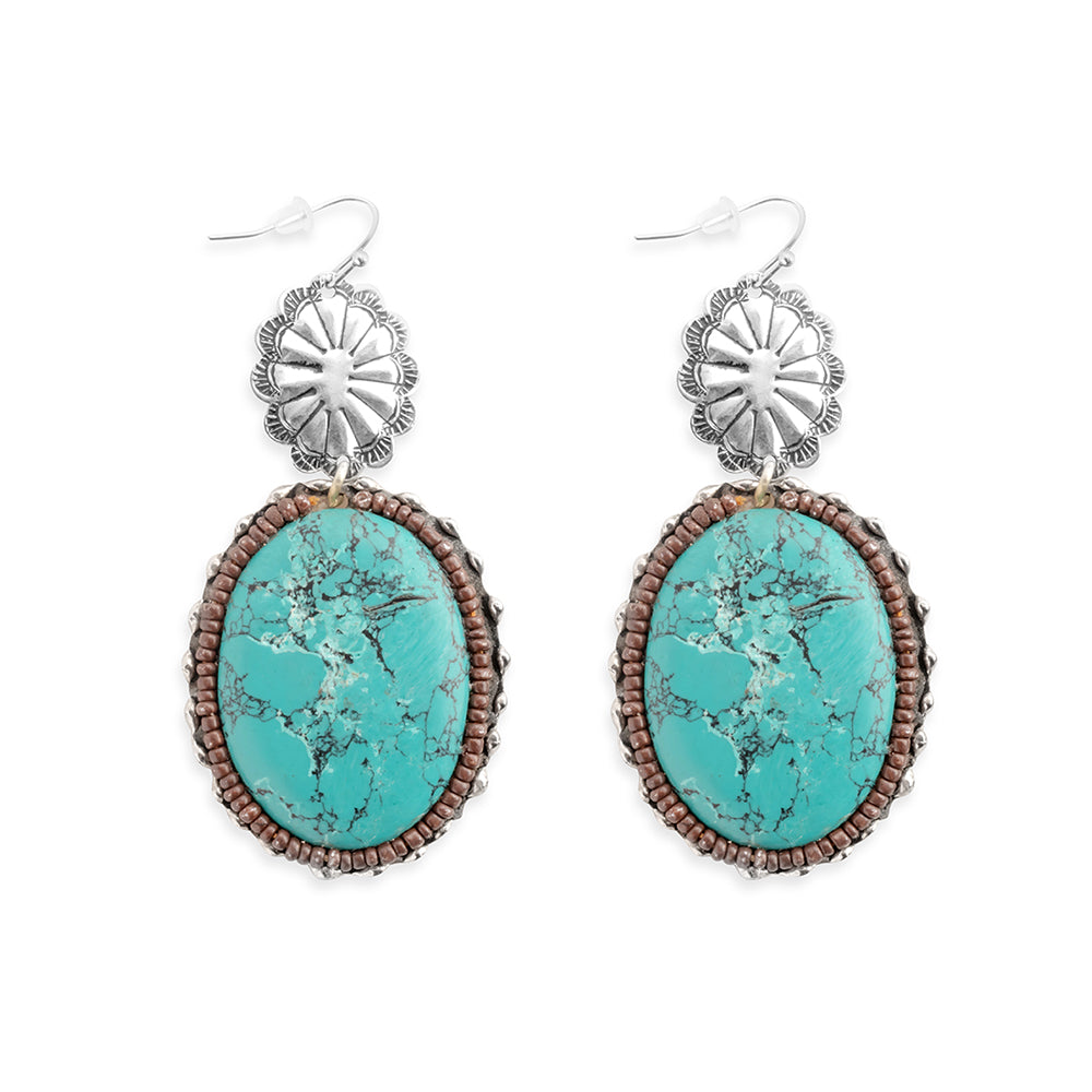 CONCHO EARRINGS - MIDAS BY MYRA TURQUOISE Jewelry