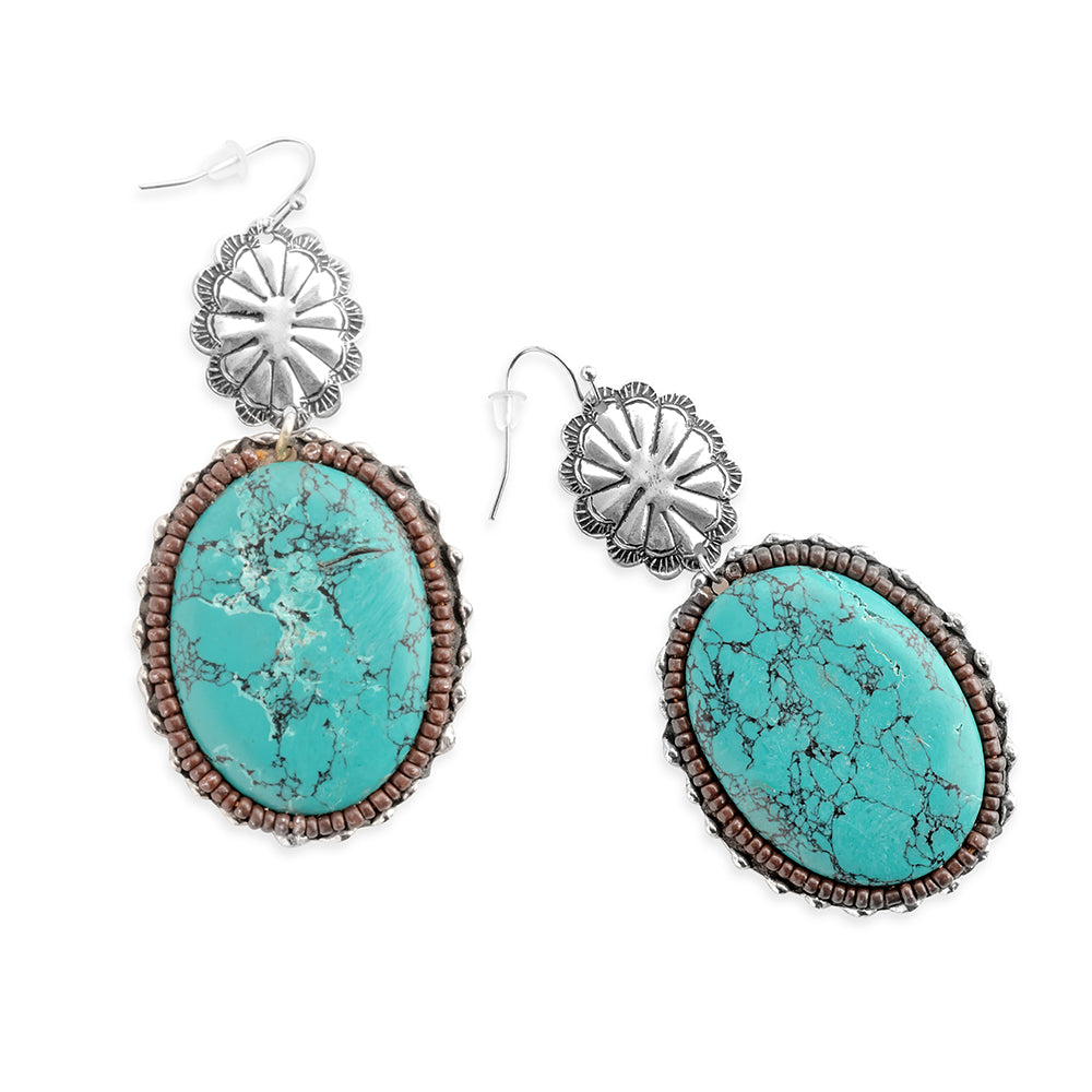 CONCHO EARRINGS - MIDAS BY MYRA TURQUOISE Jewelry