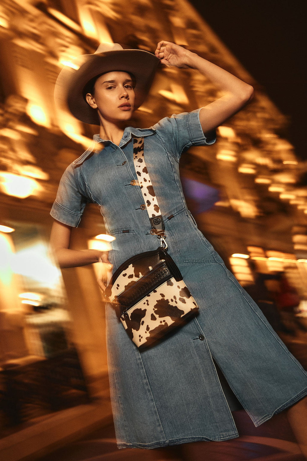 Prairie Sage Spotted Shoulder Bag In Black Shoulder Bags