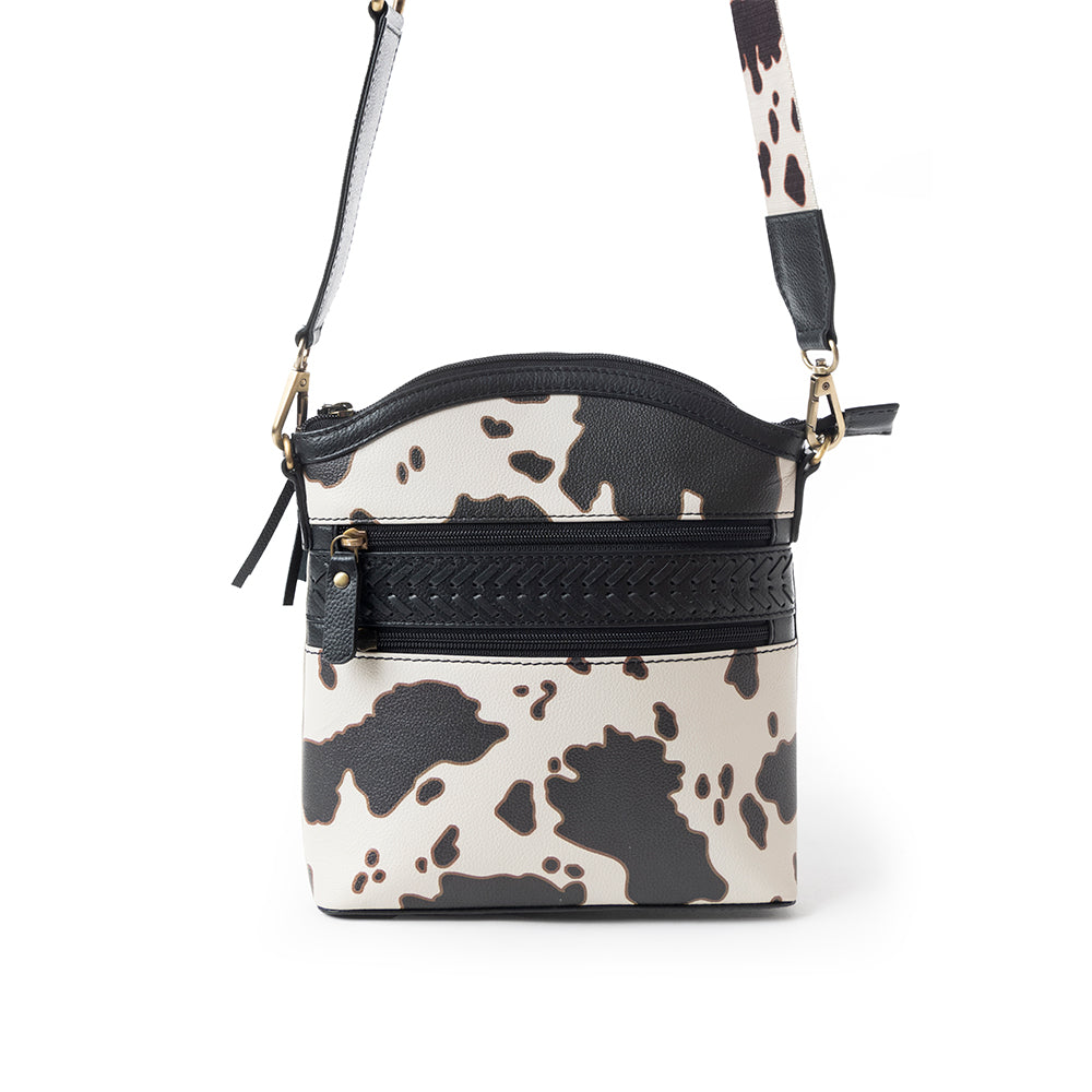 Prairie Sage Spotted Shoulder Bag In Black Shoulder Bags