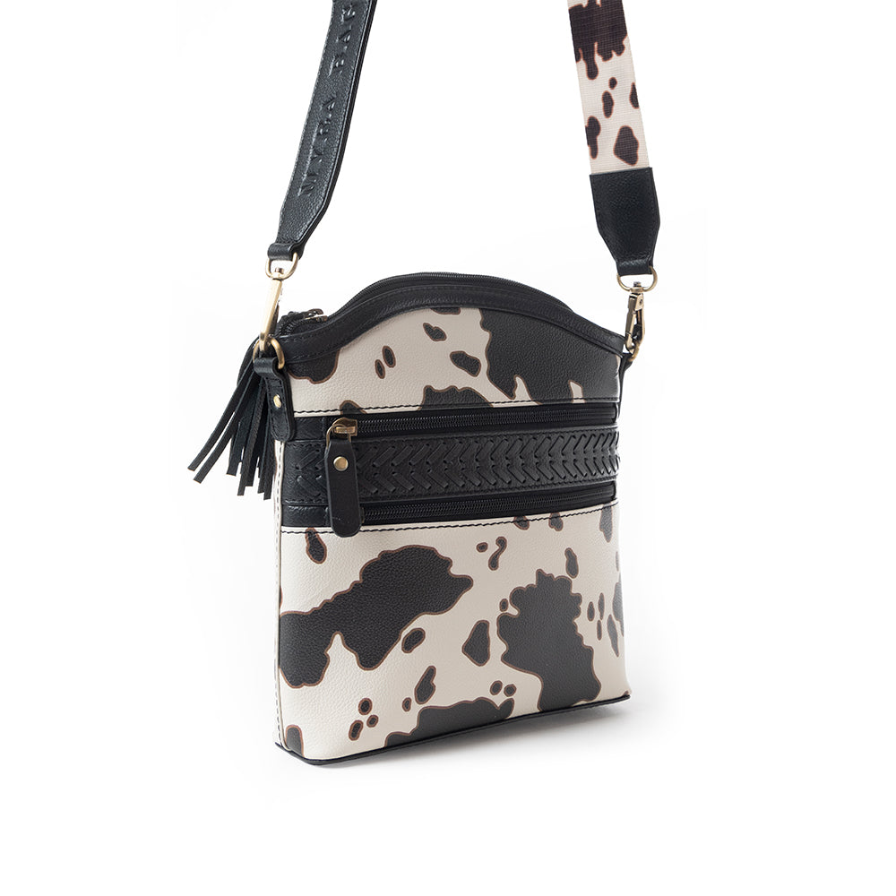 Prairie Sage Spotted Shoulder Bag In Black Shoulder Bags