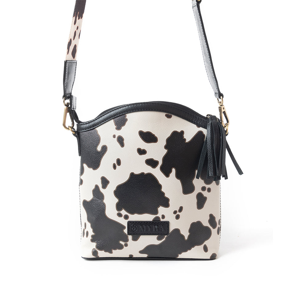 Prairie Sage Spotted Shoulder Bag In Black Shoulder Bags