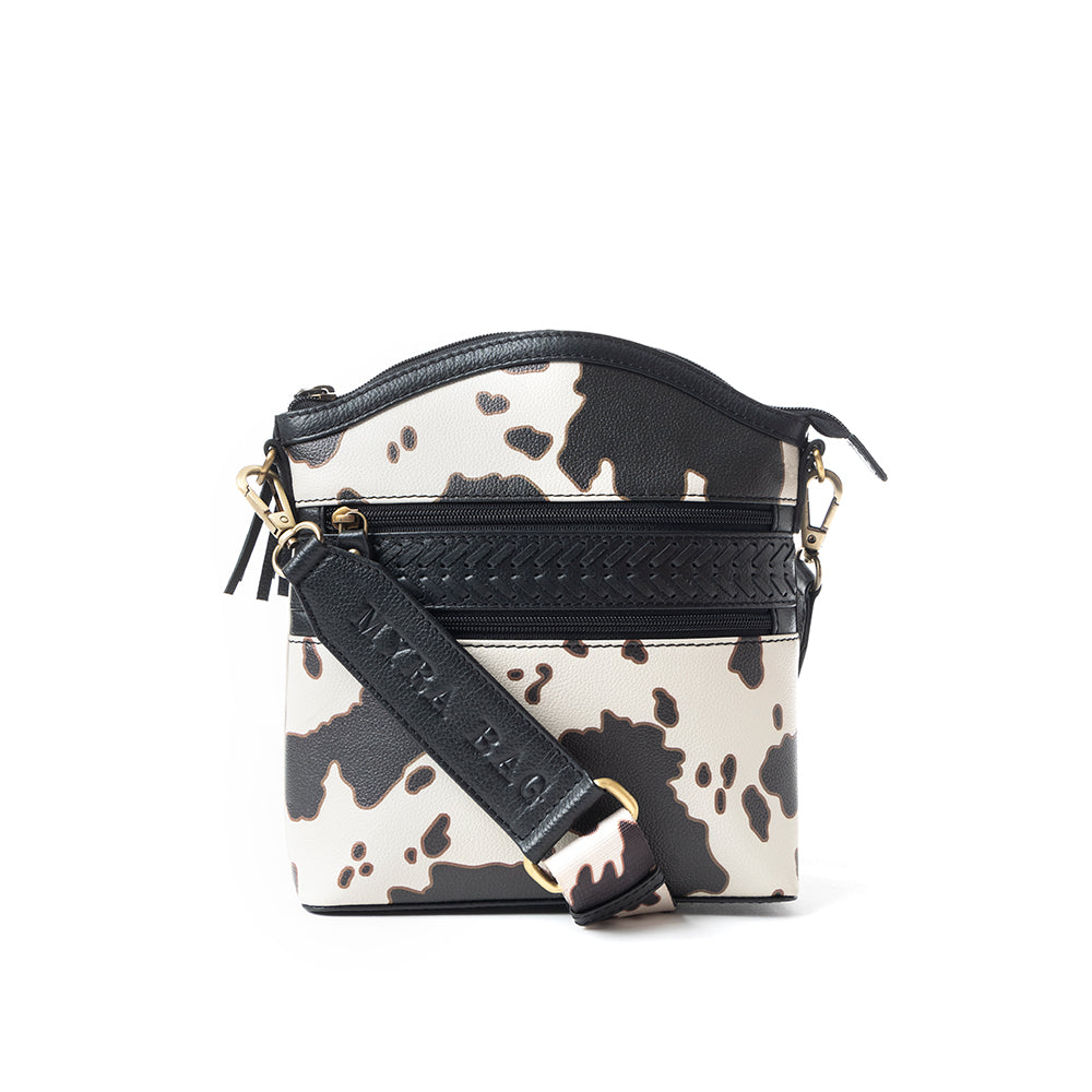 Prairie Sage Spotted Shoulder Bag In Black Shoulder Bags