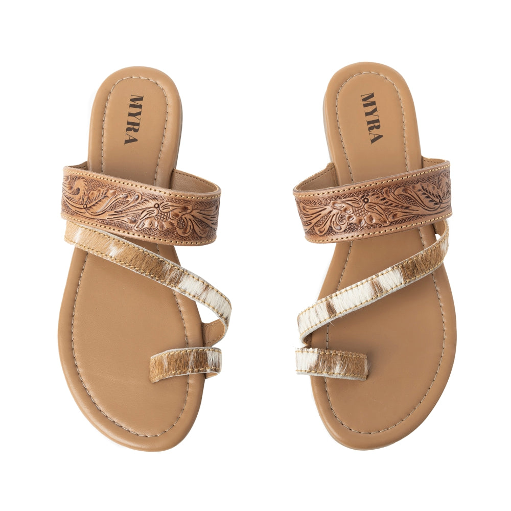 MYRA LADONNA TRAIL FLORAL HAND TOOLED SANDALS Sandals