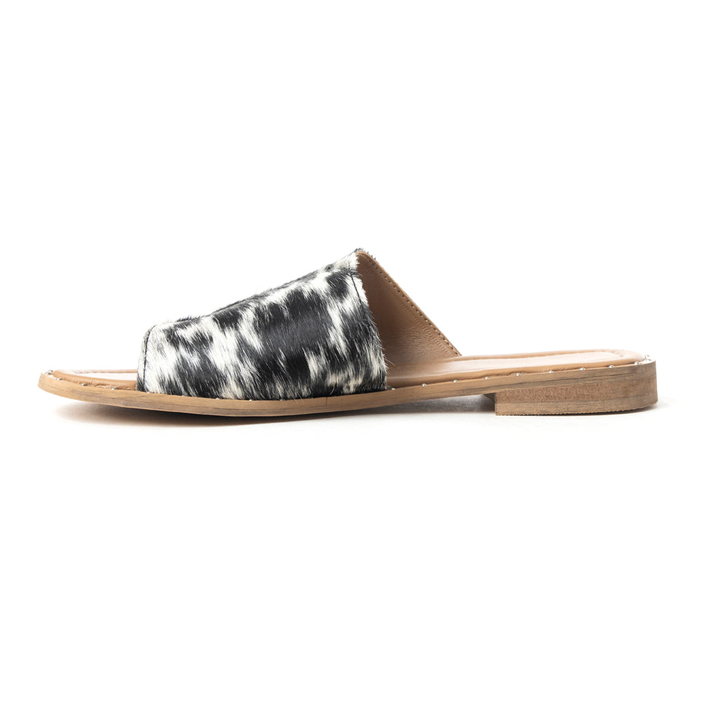 MYRA KIMMEE TRAIN HAIR-ON LEATHER SANDALS - OPEN TOE FLATS Sandals & Slippers