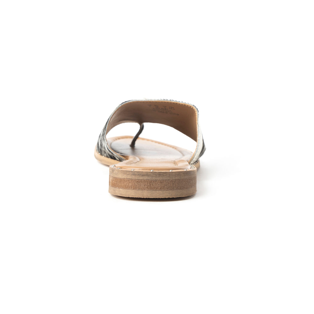 MYRA KIMMEE TRAIN HAIR-ON LEATHER SANDALS - OPEN TOE FLATS Sandals & Slippers