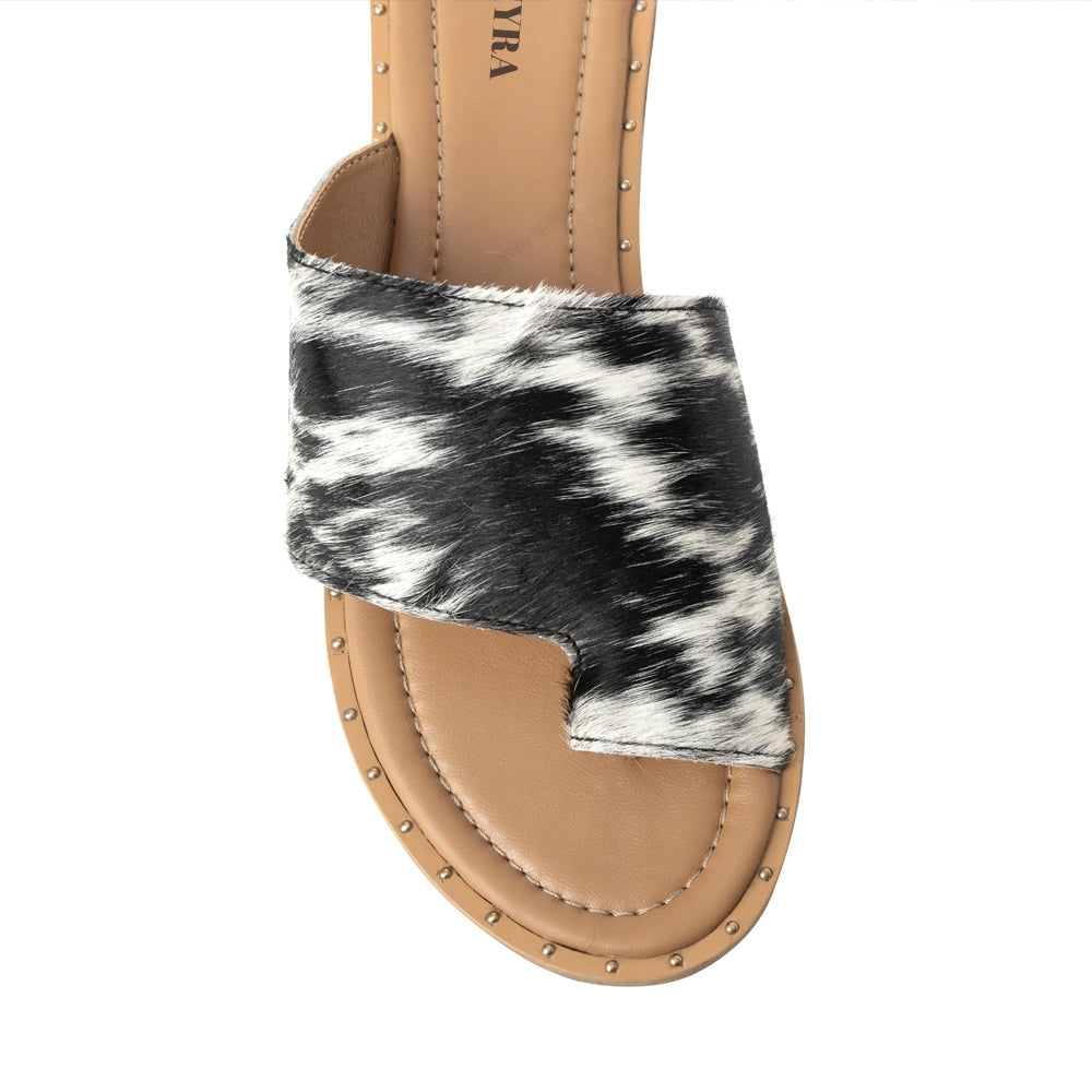 MYRA KIMMEE TRAIN HAIR-ON LEATHER SANDALS - OPEN TOE FLATS Sandals & Slippers