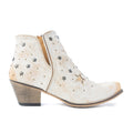 CELESTIAL STARDUST WESTERN BOOTIES IN WHITE Shoes