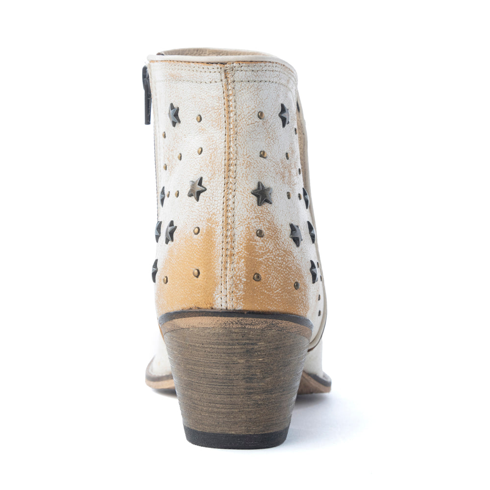 CELESTIAL STARDUST WESTERN BOOTIES IN WHITE Shoes