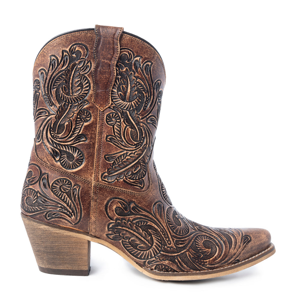 PAISLEY VINTAGE PATINA WESTERN BOOTS IN TAWNY BROWN Shoes