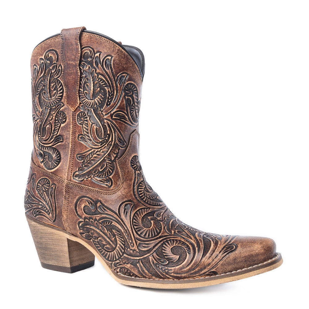 PAISLEY VINTAGE PATINA WESTERN BOOTS IN TAWNY BROWN Shoes
