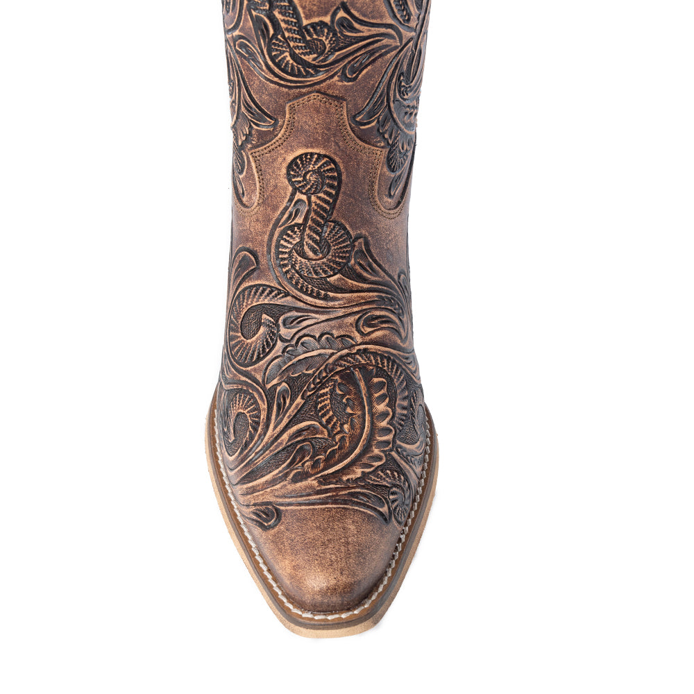 PAISLEY VINTAGE PATINA WESTERN BOOTS IN TAWNY BROWN Shoes