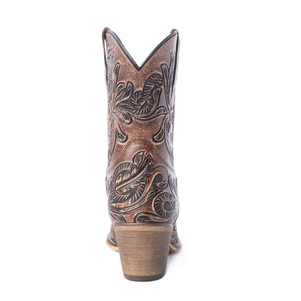PAISLEY VINTAGE PATINA WESTERN BOOTS IN TAWNY BROWN Shoes