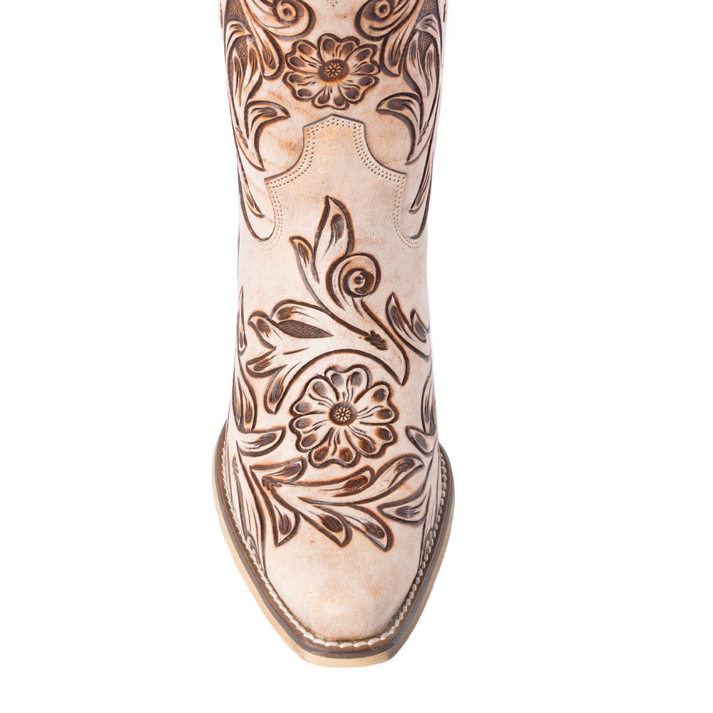 COPPER ROSE WESTERN BOOTS IN CREAM Shoes