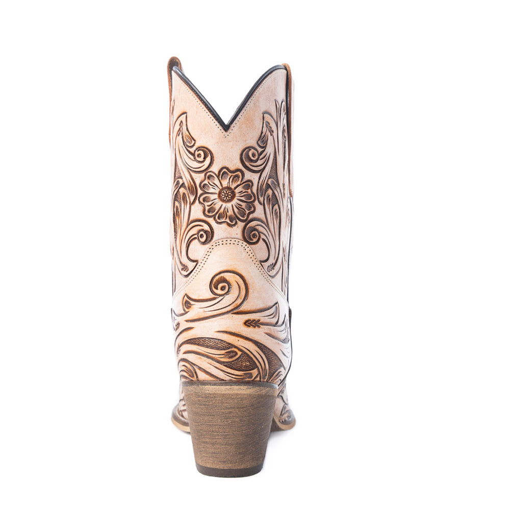 COPPER ROSE WESTERN BOOTS IN CREAM Shoes