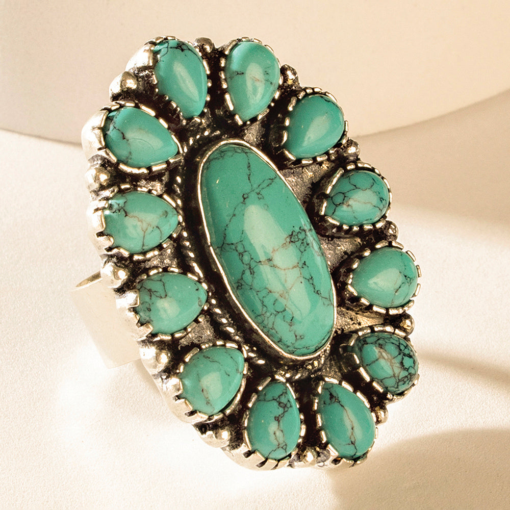 THE SUNCATCHER RING - ANTIQUE TEAL BY MYRA Jewelry