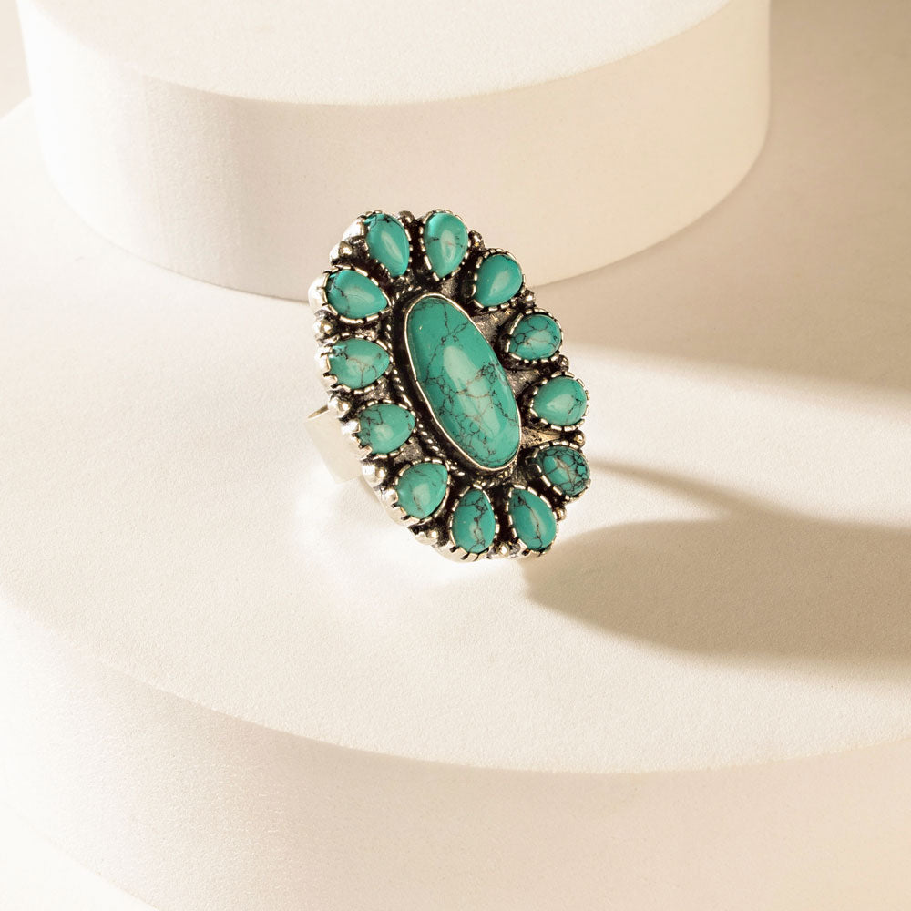 THE SUNCATCHER RING - ANTIQUE TEAL BY MYRA Jewelry