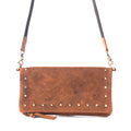MYRA YELLOWSTONE PALISADE CLUTCH BAG WITH RIVETS IN AMBER Bags