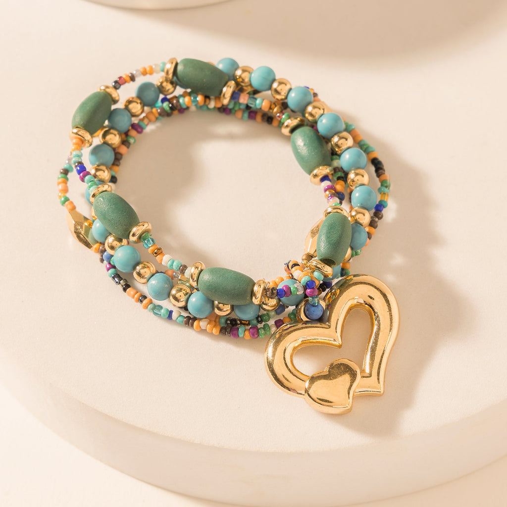 MYRA BOHO LOVE BEADED BRACELET IN MEADOW GREEN bracelet