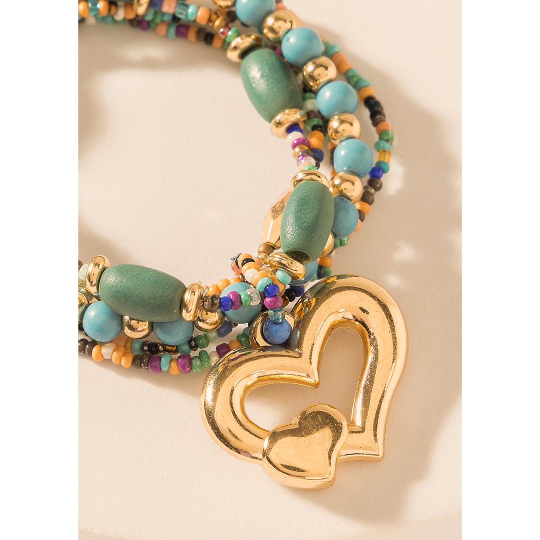 MYRA BOHO LOVE BEADED BRACELET IN MEADOW GREEN bracelet