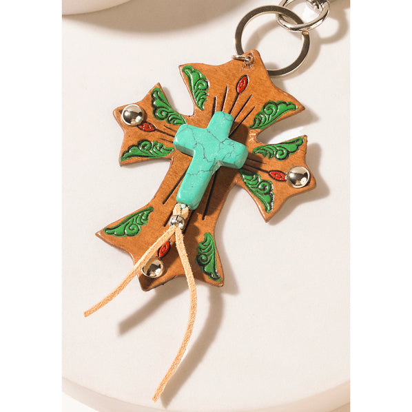 MYRA SOLANA FAITH KEYCHAIN IN OASIS STONE Keychain