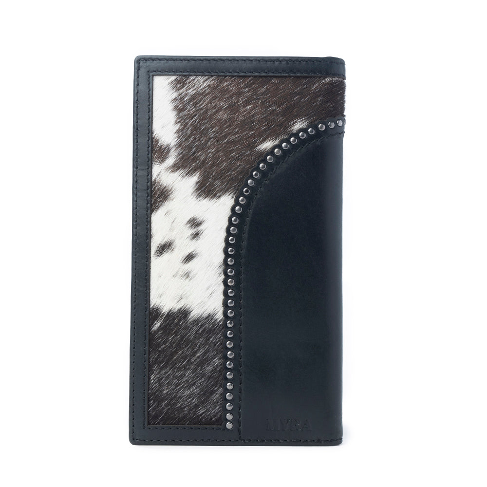 MYRA FRONTIER MARK HAIRON LEATHER WALLET FOR MEN IN DUSTHORN BLACK Wallets