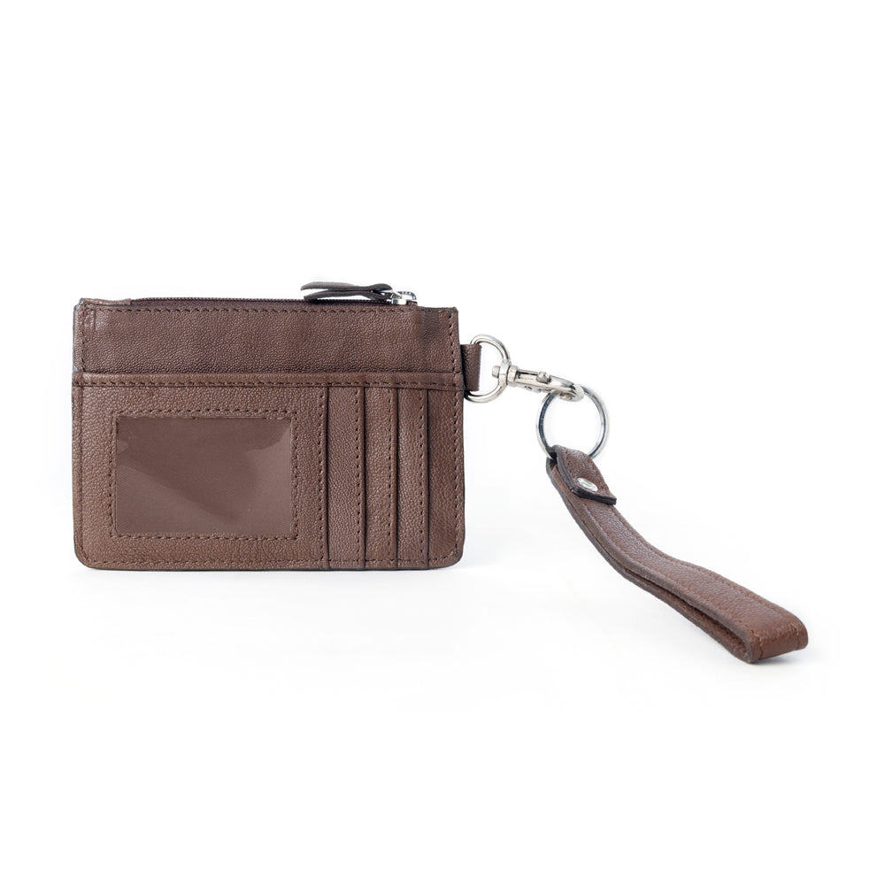 MYRA HAND SEWN WESTERN CARD HOLDER IN BROWN AND TURQUOISE